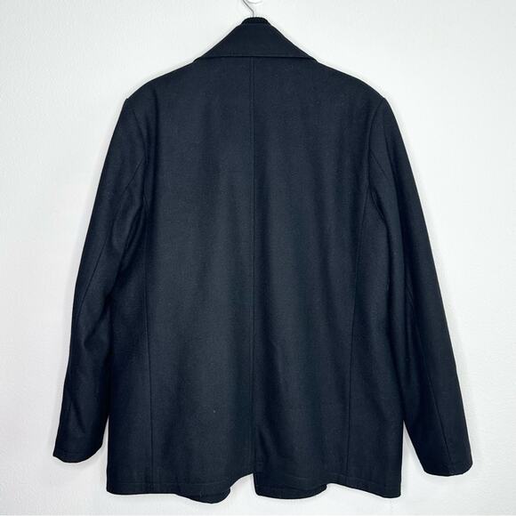 Kenneth Cole Reaction Wool Coat Black Men's Size Large - Picture 2 of 5